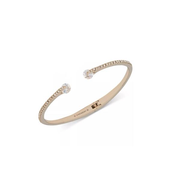EUC Givenchy Rose Gold Floating Stone Cuff Hinge Bracelet 7-8" - Picture 1 of 11